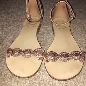 Rose gold Jack rogers sandals